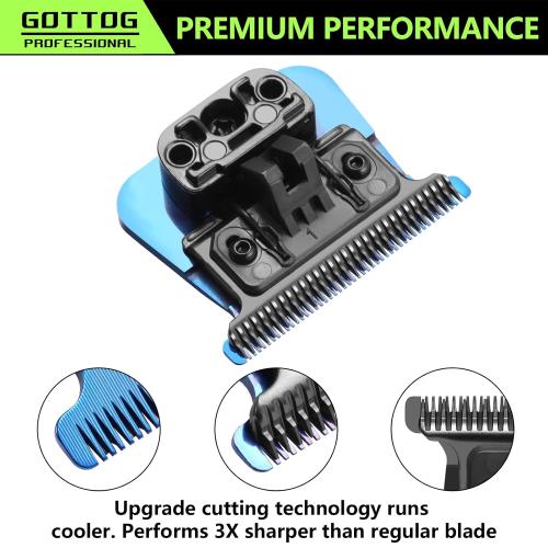 FX707BL Replacement Blades for All FX787 & FX726 Trimmers, GOTTOG FXBLUE Zero-Gapped Replacement Blades Compatible with BaByli*s* Trimmer Blades (FX707BL) - Blue