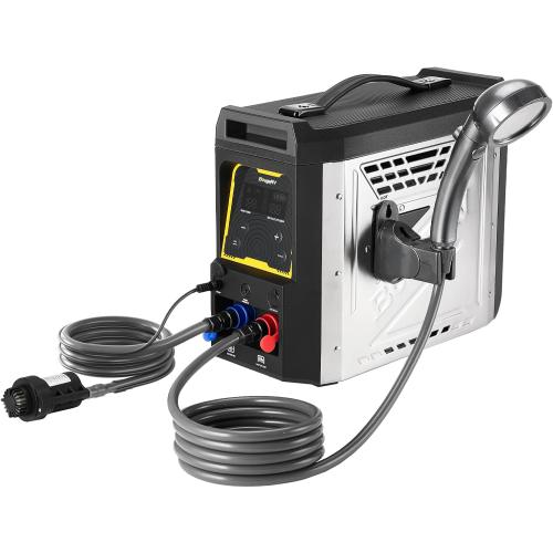 BougeRV Upgraded Portable Propane Water Heater, Hot Water Heater w/Built-in battery for Showering & Cleaning, Camping Water Heater w/Water Pump & Showerhead, Overheating Protection, Outdoor Use
