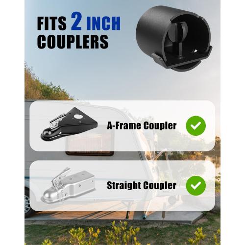 Trailer Lock Fits 2 Inch Couplers, Secures Safety Chains Anti-Theft Ball Hitch Lock, Pry-Resistant & Heavy-Duty Trailer Hitch Locks for RV | Boat | ATV | Utility Trailer (Blue)