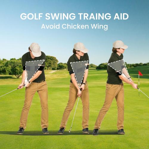 Amy Sport Golf Swing Training Aid Wrist Hinge Adjustable Arm Band with Hanger Smartball Connection Band for Correction, Men Women Ball Between Arms Practice Tool