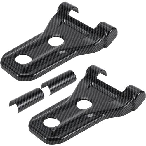 1 Set Front Engine Hood Hinge Cover Trim for Jeep Wrangler JL JLU 18-24 Exterior Engine Hinge Cover Trim Sticker Decal ABS Carbon Fiber Pattern Black