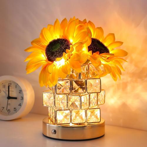 Sunflowers Flower Lamp Cordless Touch Table Lamp Birthday Gifts for Women