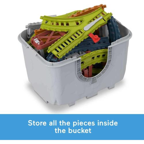 Thomas & Friends Toy Train Tracks Set, Connect & Build Bucket, 34-Piece Expansion Pack for Diecast & Motorized Trains, Age 3  Years (Amazon Exclusive)