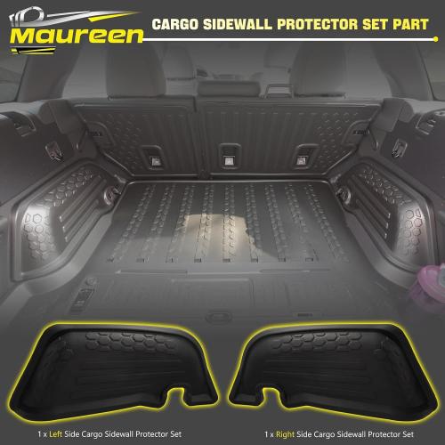 Color Black Cargo Side Protectors (2-Piece Set) - Exact Fit for Subaru Outback 2020 2021 2022 2023 2024 2025 Models - Heavy Duty Rubber Trunk Liner Replacement for OEM J501SAN260 - Interior Car Accessories