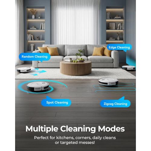 Robot Vacuums,10KPa Robotic Vacuum Cleaner with Mapping,Lidar Navigation&Obstacle Avoidance,150mins Robot Vacuum with App/Alexa/Remote,Tangle-Free Pet Hair,Self-Charging (White)