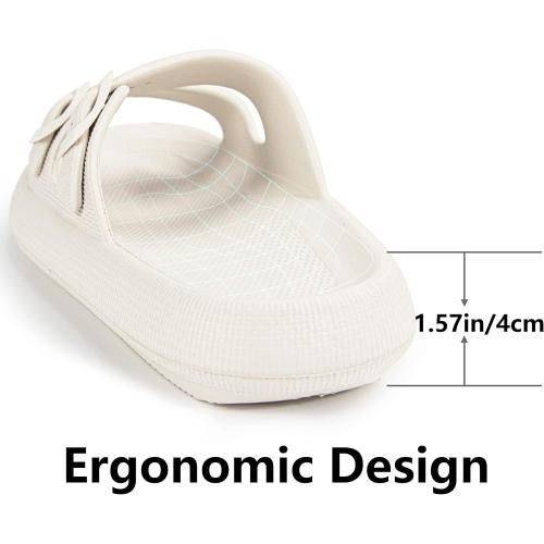 SIZE 12 Weweya Sandals for Women and Men - Pillow Slippers - Double Buckle Adjustable Slides - EVA Flat Sandals