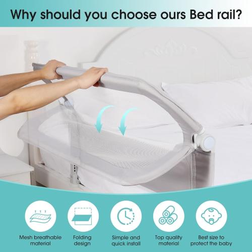 Baby Bed Rail Guard for Toddlers - 47 Toddler Bed Side Rails for Twin, Full, Queen Bunk Size Bed Swing Down Bedrail Extral Tall Child Safety Side Railing Guards for Kids