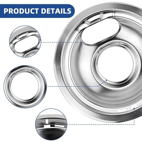 Silver Electric Stove Burner Drip Pans and Stove Burner by MIFLUS