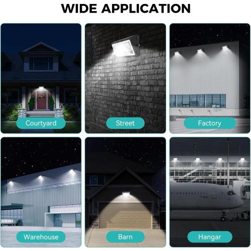 1Pack 130W LED Wall Pack Light – 20800LM, IP65 Waterproof, Photocell Sensor, 6000K Daylight White, Ideal for Commercial Outside Lighting