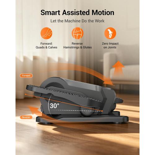 Under Desk Elliptical Machine, Electric Seated Pedal Exerciser, Quiet Leg Exerciser While Sitting for Seniors, Mini Portable Leg Exercise Machine with Remote, Adjustable 12-Speeds, Manual & Auto Mode