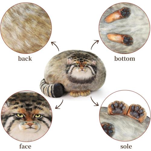 Sew Butiful Steppe Cat Plush Pallas Cat Stuffed Animal, Cute Plushies for Girls, Soft Plush Pillow, Throw Pillow Doll Decoration Doll Birthday Gift for Kids Boys Party