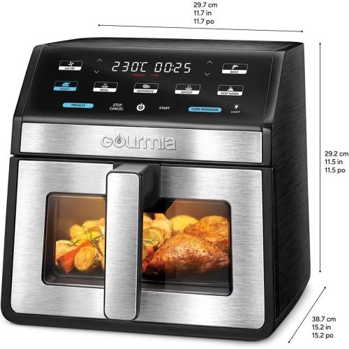 Gourmia 7.6L Digital Air Fryer, Black With Light & Window GAF858 Sold By Online Crowd ‼️comes with stains ‼️