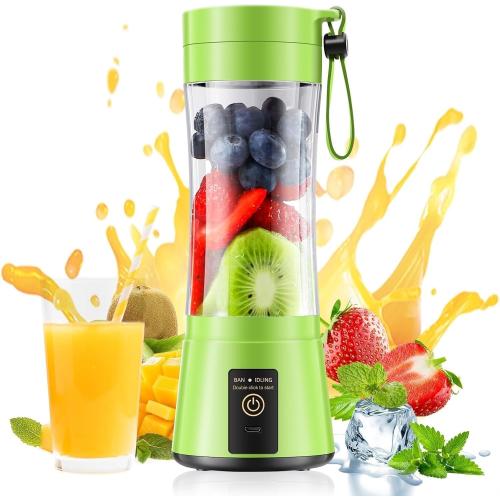 Cordless Portable Personal Size Blender - Mini Blender Make Smoothies and Shakes, 380Ml BPA Free Travel Cup, Powerful Blending Suit in Office/Home/Gym