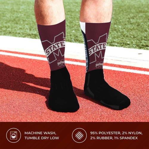 Size MD for Bare Feet NCAA Adult State and University Crew Socks - Polyester blend - Unisex - High-performance socks provide