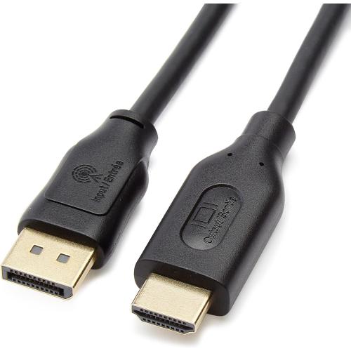 Amazon Basics DisplayPort to HDMI Display Cable, Uni-Directional, 4k@30Hz, 1920x1200, 1080p, Gold-Plated Plugs, 10 Foot, Black