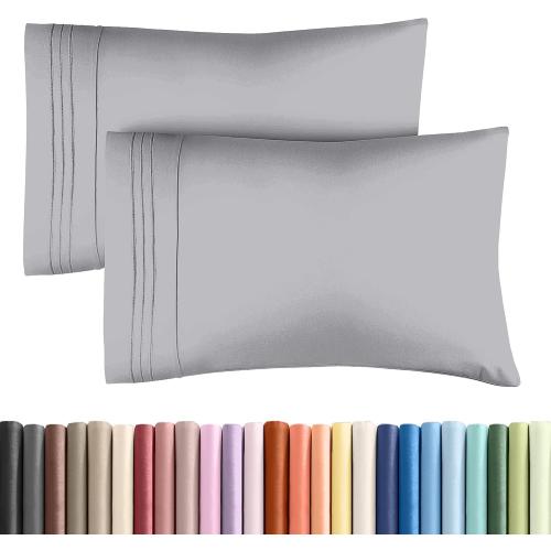 Queen Pillow Cases Set of 2 - Ultra Soft Pillowcase Covers - Steel Blue