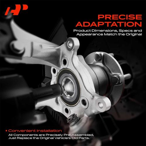 A-Premium Front Left Steering Knuckle & Wheel Bearing Hub Assembly Compatible with Honda Accord 2013 2014 2015 2016 2017, 3.5L, Driver Side, Replaces 51215T2AK01, 45255T2AA00