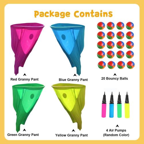 Granny Pants Yard Game Easter Games Set,Granny Pants Outdoor Game - Oversized Giant Pants with Bouncy Balls & Pump,Backyard Parties,Field Day Fun for Adults