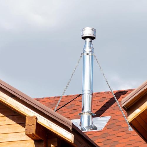2025 Update 8 Extended Roof Bracket Kit, Adjustable Extended Roof Brace for Securing 8 Diameter Stove Pipe, Providing Stability to The Chimney Against Wind and Snow‼️bracket bent‼️