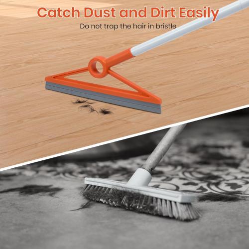 MAVRIZ Air Broom with Removable Rubber Strip and Brush Bristle, Silicone Broom for Indoor Cleaning, Multifunctional Floor Squeegee for Dust, Hair, Liquids