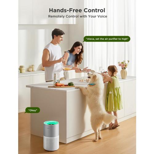 GoveeLife Air Purifier for Bedroom, Covers up to 1162ft², 24dB Sleep Mode | Smart Air Purifier with App & Alexa Control, RGB Night Light, PM2.5 Sensor Air Purifier for Pet Hair, Pollen, Dust, Smoke