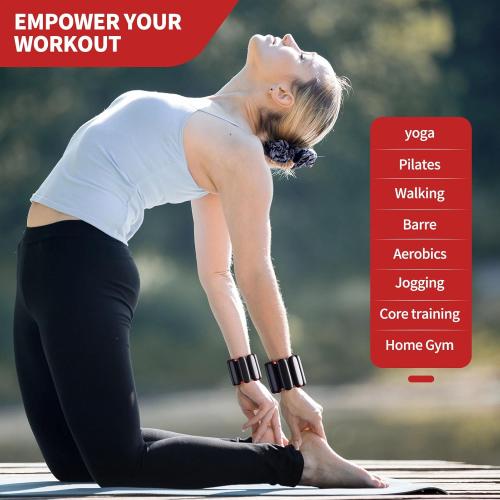 Ankle weights for women wrist weight: Adjustable ankle & wrist weights 2lbs(1lb each) for Pilates & Yoga exercise - Hand & Leg weights for women at home
