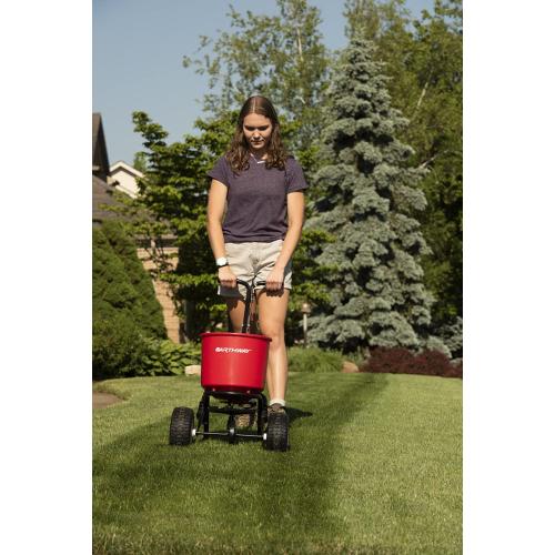 EarthWay 2600A-PLUS Fertilizer Spreader, 40lb Hopper Capacity, Red, Durable, All Terrain Pneumatic Tires, Rust-Proof Polypropylene, Epoxy Coated Steel Frame
