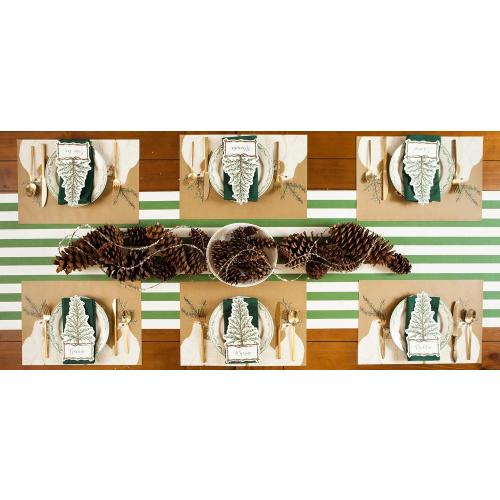 Striped Paper Table Runner - Disposable Table Runner Roll for Parties