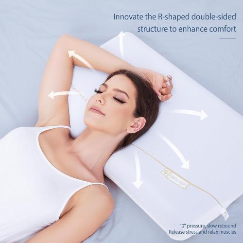 Miniluck Memory Foam Pillow,  0 pressure bonding,  slow rebound,  preventing cervical spondylosis , prevent facial wrinkles. Cooling Pillow with Washable Cover Sleeping Pillows.