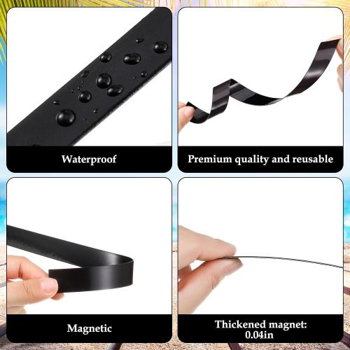 Colarr 24 Pcs Black Magnetic Borders for Classroom 12 x 0.75