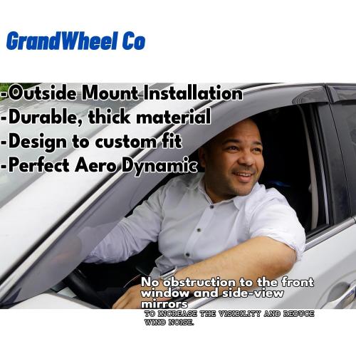 Window Deflectors Smoke Tinted Tape-On Side Window Vent Visor Deflectors Rain Guards Compatible with Hyundai Tucson 2022-2026 - 4pcs. GW0246