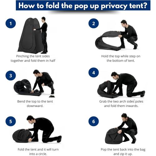 BlackTerra Portable Toilet for Adults - Portable Toilet for Camping Privacy Outdoor Bathroom Tent XL Portable Toilet Set for Adults