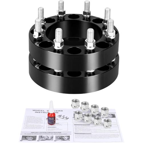 YIZBAP 2PCS 8x6.5 to 8x180 Wheel Adapters for Silverado 2500 Wheels on Sierra 2500HD Vehicle, 1.5 inch 8x165.1mm to 8x180mm Wheel adapters 117mm Hub Bore with 14x1.5 Thread Pitch