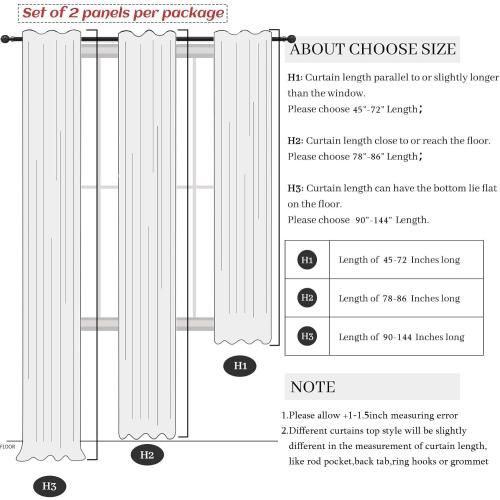 Burlap Color Curtains 84 Inch Length for Living Room 2 Panels Back Tab Pocket Primitive Drapes Flax Linen Country Cotton Light Filtering Sheer Tan Brown Curtains for Bedroom Farmhouse Decor 7 FT Long