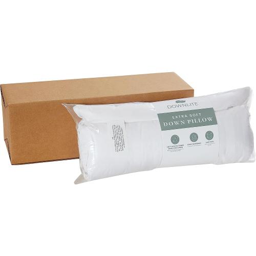 DOWNLITE Down Extra Thin, Flat & Soft Pillow for Stomach Sleepers (Hypoallergenic) (Standard/Queen)