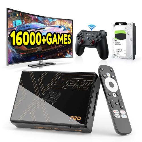Kinhank Super Console X5 PRO Retro Game Console with 16000 Games, Android 12.0 OS, RockChip RK3588S, Emulator Console, 8K UHD Output, WI-FI 6, BT 5.0, SATA 3.1, Wireless Controller