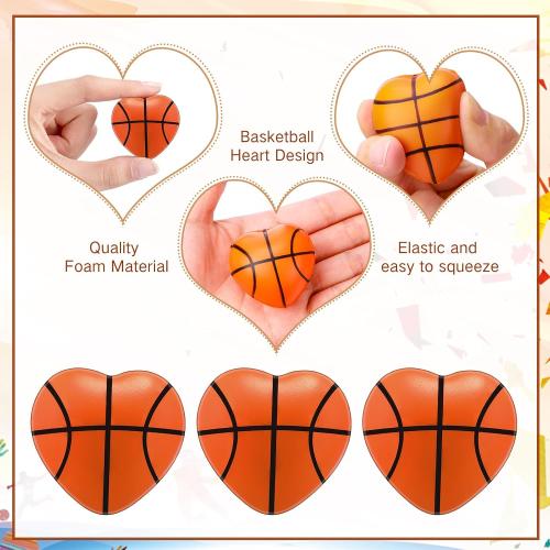 Blulu 20 Pcs Valentine's Day Basketball Heart Balls for Kids Adults