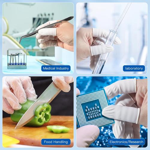 JMU Latex Finger Cots Medium, 200Pcs Finger Protectors Disposable Finger Gloves