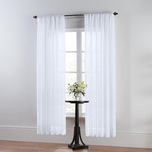 SmartSheer Thermoregulating Semi-Sheer Curtains – Energy-Saving Privacy Panels with UV Light Deflection, Heat & Cold Insulation (White, 84L x 59W, Pack of 4