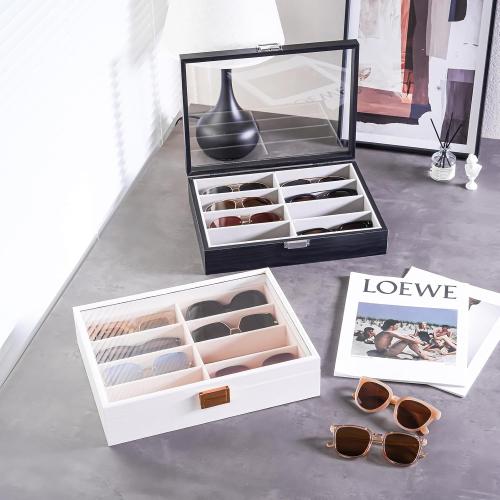 ProCase Wooden Sunglasses Organizer Trays for Men Women, Storage Box for Eyewear