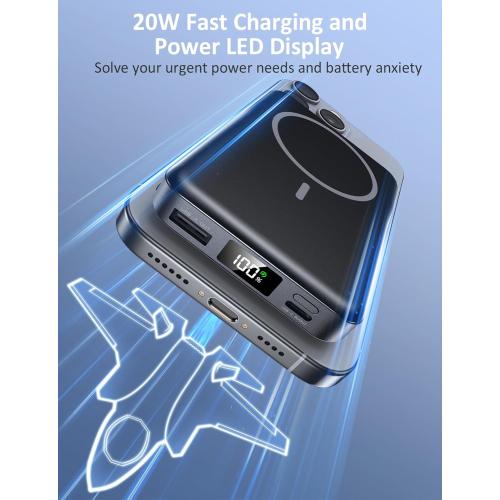 15W W5pro Magnetic Portable Charger,  Power Bank,