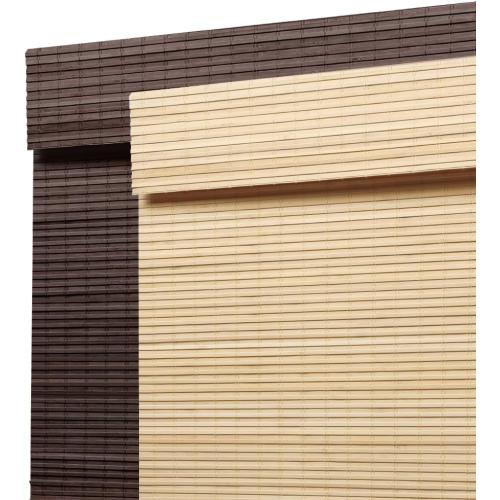 SEEYE Cordless Bamboo Roman Shades, Blackout Natural Bamboo Blinds for Indoor Windows, Roll Up Blind Privacy Shade for Home, Office, Door, UV Resistant & Easy to Install, 44 W x 64 H, Brown