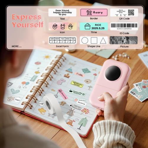 Phomemo Label Maker, D30 Label Maker Machine with Tape, Mini Bluetooth Label Makers, Small Portable Thermal Label Printer, Sticker Maker for School Classroom Teacher Home Kitchen Office Supplies