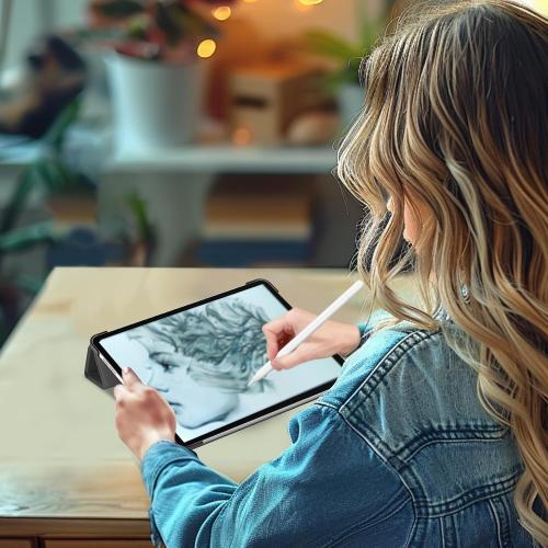 ProCase for iPad Air 13 Inch Case M3 2025/M2 2024, Slim Smart Cover iPad 13 Air M3 M2 Case with Translucent Hard Shell Back, Supports Touch ID, Auto Wake/Sleep -Black