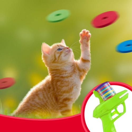 Sumind 2 Pcs Foam Disc Shooter Disc Launcher Zip Shot Shooter Blasters for Birthday Gifts Family Gatherings Games Outside Yard Activities (Orange,Green)