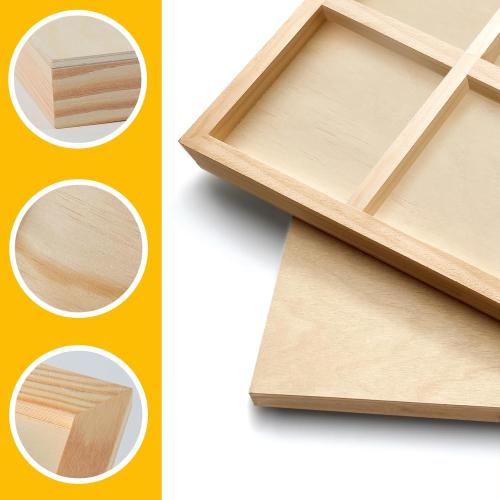 Falling in Art 2 Pack Unfinished Wooden Canvas Panels, 24x36 Gallery Birch Wood Panels Kit, 1 1/2 Deep Art Cradle Boards for Acrylic Painting, Pouring and Burning