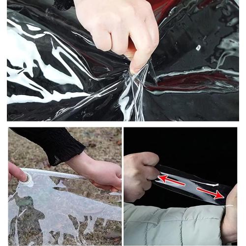 3x6ft Clear Tarps Heavy Duty PVC Vinyl 14 Mil Thick Tarpaulin, Glass Tarpaulin with Metal Grommets, Protects Against Water, UV-Ray, Tear, Cold Weather Resistan for Greenhouse Balcony Garden