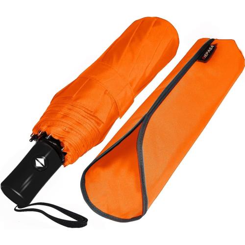 SIEPASA Windproof Travel Compact Umbrella-Automatic Umbrellas for Rain-Compact Folding Umbrella, Travel Umbrella Compact, Small Portable Windproof Umbrellas for Men Women Teenage. (Orange)