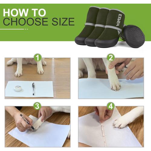 Size L EXPAWLORER Waterproof Dog Shoes for Small Medium Large Dogs, Dog Shoes for Hot Pavement, Hiking Walking, Reflective Dog Booties for Outdoor Snow Rain Days, Anti-Slip Dog Boots & Paw Protectors