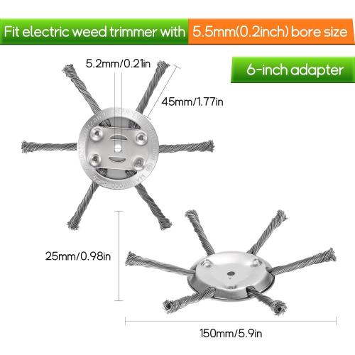 2026 New Steel Wire Grass Trimmer Head for 5mm Aperture, Upgrade String Trimmer Replacement Head, Multifunctional Steel Trimmer Blade for Garden Use, Durable Weed Trimmer Head for Home Users (2pc)